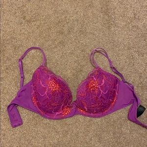 Natori Purple floral lace bra 32D